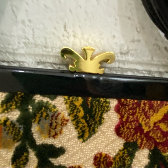 Vintage Chenille Tapestry Floral Clutch Handbag - Picture 11 of 13